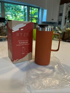 16oz Double-Wall Insulated Tumbler Mug in Orange